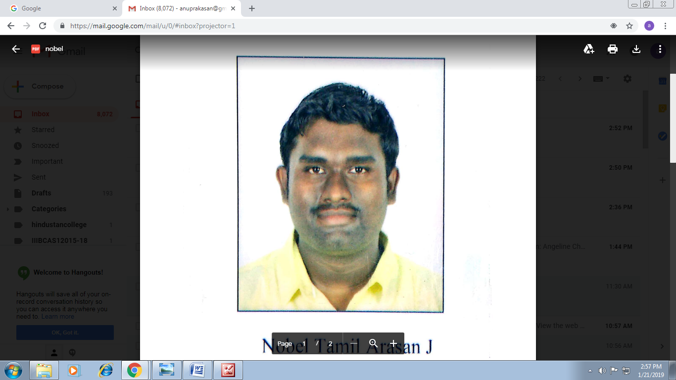 Mr. Nobel Tamil Arasan .J