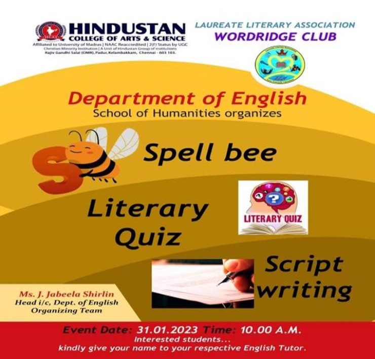 Spell Bee, Literary Quiz and Script Writing